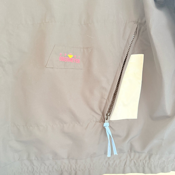 Obermeyer Vintage Women's Windbreaker Black Neon Color Jacket Size 6 - Picture 5 of 9